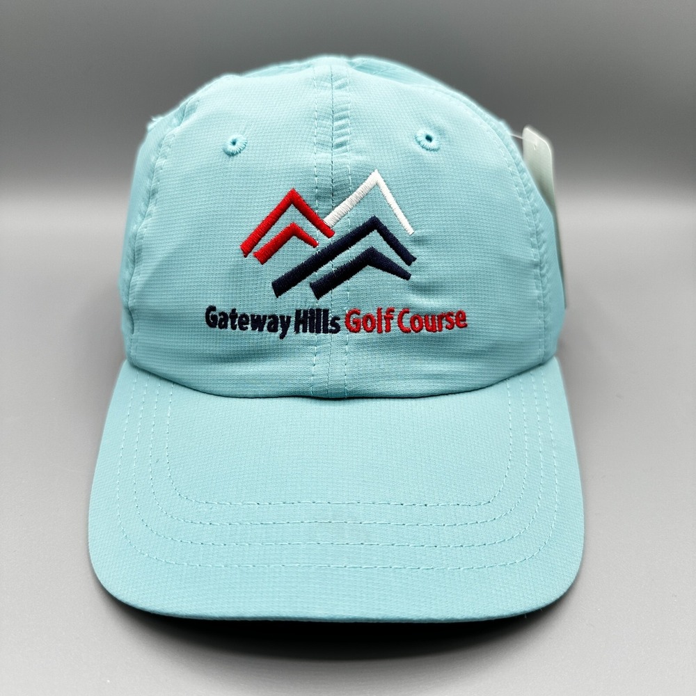 Gateway Hills Golf Course Hat Adult Aqua Blue Adjustable Polyester Ball‎ Cap